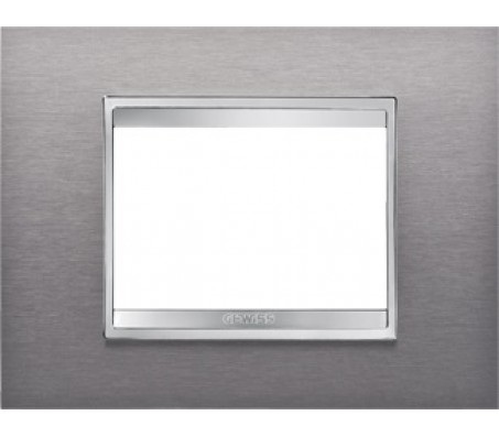 Gewiss chorus placca Lux 3 posti inox spazzolato