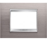 Gewiss chorus placca Lux 3 posti Alluminio spazzolato