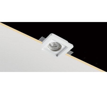 Faretto da Incasso in Gesso Quadrato Scomparsa GU10 PAN INC1500