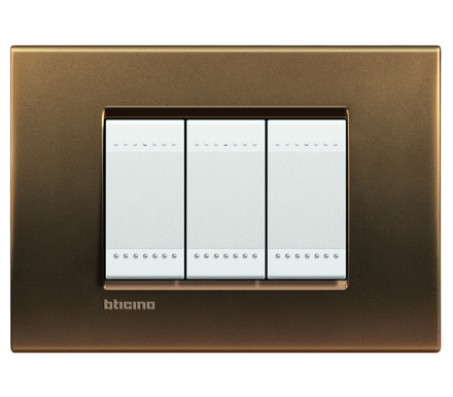 Bticino LivingLight placca quadra bronzo