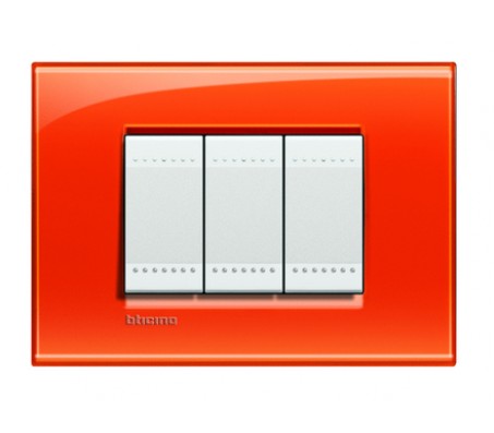 Bticino LivingLight placca quadra arancio