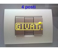 Bticino LivingLight placca 4 posti argento