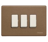 Bticino magic placca 3 posti bronzo