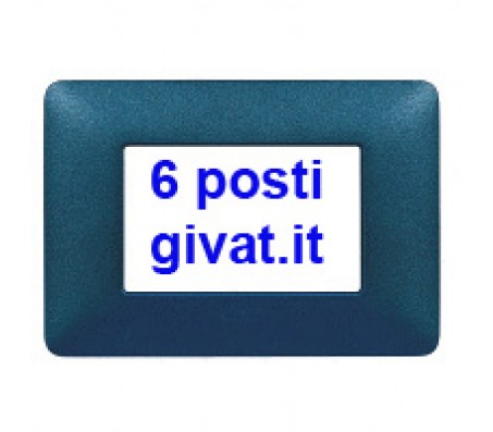 Bticino matix placca 6 posti blu mercurio