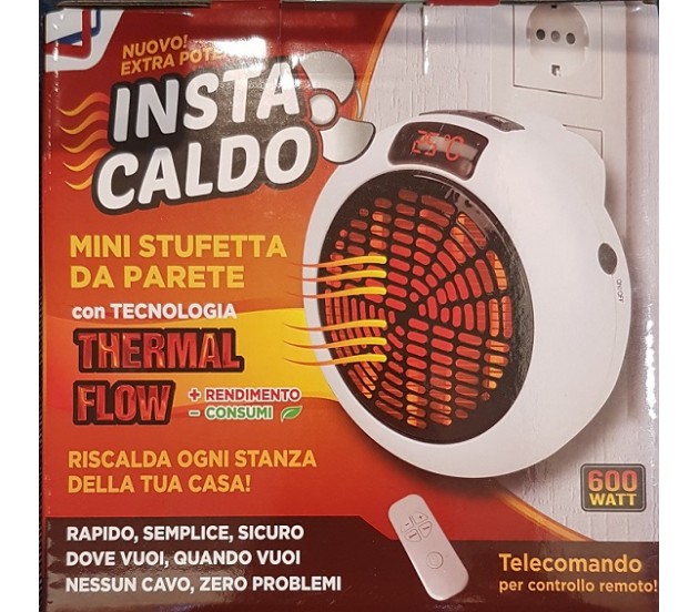 INSTA CALDO MINI STUFETTA DA PARETE CON TELECOMANDO - Stufe e