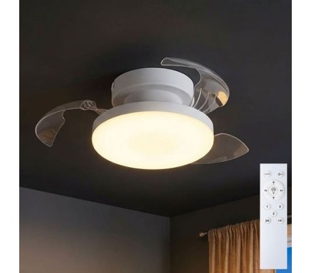 Ventilatore da Soffitto con Luce LED EGLO Hovley 35253 - Telecomando 