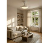 Ventilatore da Soffitto con Luce LED Eglo Malpica 35214 Dimmerabile Telecomando 98 cm